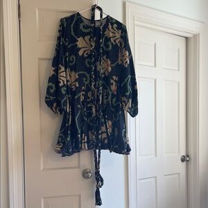 NWT RHODE Ella dress in black mosaic blossom, size L